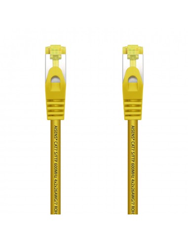 Aisens Cable de Red Latiguillo RJ45 LSZH Cat.7 600 MHz S FTP PIMF AWG26 - 0.5M - Color Amarillo