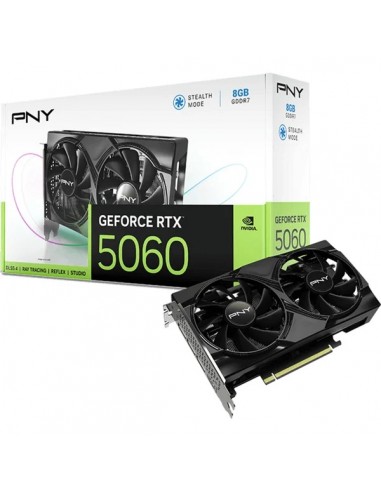 PNY GeForce RTX 5060 Tarjeta Grafica 8GB GDDR7 Dual Fan Reflex 2 AI NVIDIA DLSS4