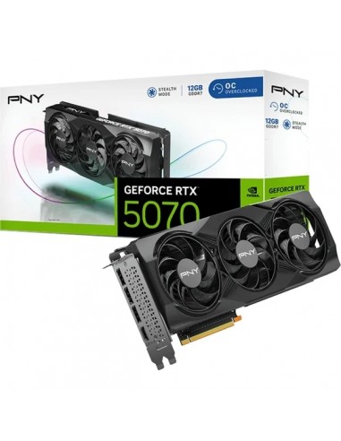 PNY GeForce RTX 5070 Tarjeta Grafica 12GB GDDR7 Triple Fan Reflex 2 AI NVIDIA DLSS4