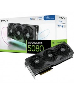 PNY GeForce RTX 5080 Tarjeta Grafica 16GB GDDR7 Overclocked Triple Fan Reflex 2 AI NVIDIA DLSS4
