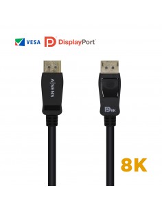 Aisens Cable Displayport Certificado V1.4 8K@60hz - DP M-DP M - 1.0m - Color Negro