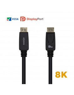 Aisens Cable Displayport Certificado V1.4 8K@60hz - DP M-DP M - 3.0m - Color Negro
