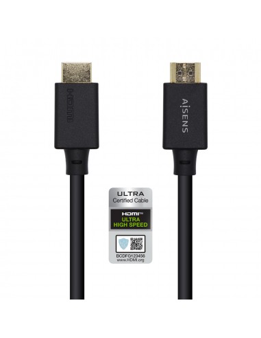 Aisens Cable HDMI V2.1 Certificado Ultra Alta Velocidad 8K@60Hz 48Gbps - A M-A M - 3.0m - Color Negro