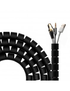 Aisens Organizador De Cable En Espiral 25mm - 3.0m - Color Negro