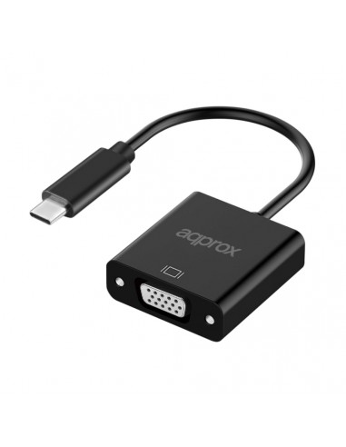 Approx Adaptador USB-C Macho a VGA Hembra - Resolucion hasta 1080P 60Hz - Cable de 13cm