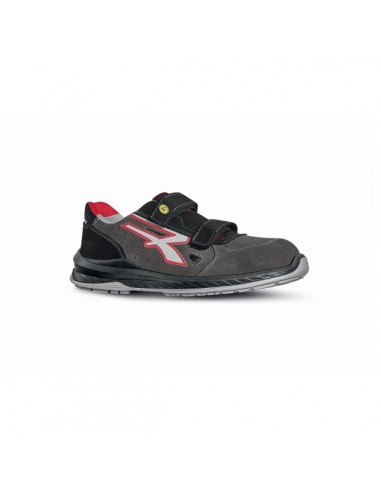 Upower Oslo S ESD Calzado de Seguridad sin Cordones - Talla 45 - Gamuza Suave-Cierre de Velcro-Puntera Airtoe Composite