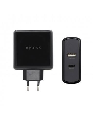 Aisens Cargador para Smartphone 57W 1x USB-C PD3.0 45W-1x USB-A 5V 2.4A 12W
