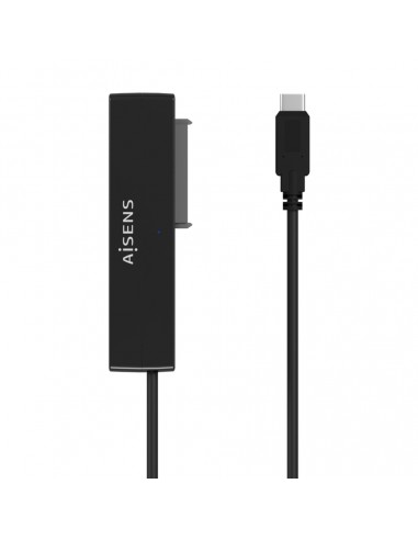 Aisens Adaptador SATA a USB-C USB 3.0 USB3.1 GEN1 para Discos Duros 2.5-y 3.5-con Alimentador - Color Negro
