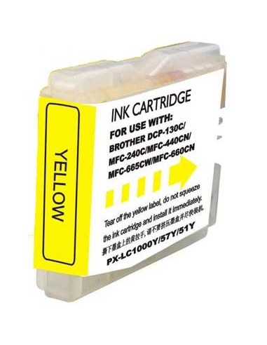 Brother LC1000XL LC970XL Amarillo Cartucho de Tinta Generico - Reemplaza LC1000Y LC970Y