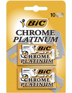 Bic Chrome Platinum Pack de 2 Cajas de 5 Hojas de Afeitar Doble Filo
