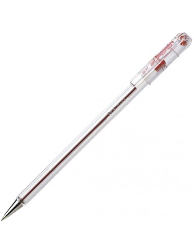 Pentel SuperB Boligrafo de Bola - Punta Fina 0.7mm - Trazo 0.35mm - Tinta con Base de Aceite - Color Rojo