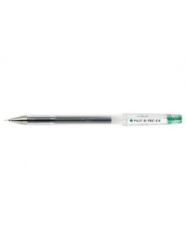 Pilot Boligrafo de Gel G-Tec C4 - Extra Fino - Recargable - Punta de Bola 0.4mm - Trazo 0.2mm - Color Verde
