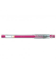 Pilot Boligrafo de Gel G-Tec C4 - Extra Fino - Recargable - Punta de Bola 0.4mm - Trazo 0.2mm - Color Rosa