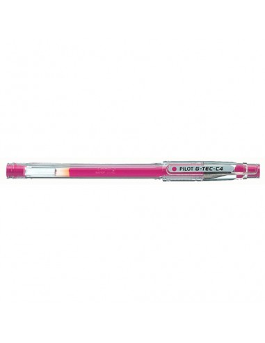 Pilot Boligrafo de Gel G-Tec C4 - Extra Fino - Recargable - Punta de Bola 0.4mm - Trazo 0.2mm - Color Rosa