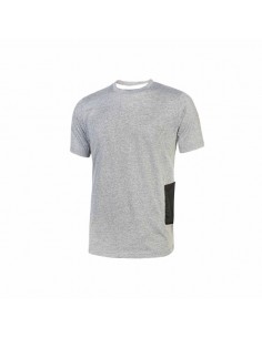 Upower Road Camiseta de Manga Corta Polycotton - Talla 2XL - Slim-Fit-Cuello Acanalado Elastico-Bolsillo Celular-Cinta