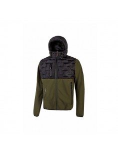 Upower Spock Chaqueta Hibrida Transpirable y Antiviento - Talla M - Cremallera Impermeable-Capucha Ajustable-Plumon