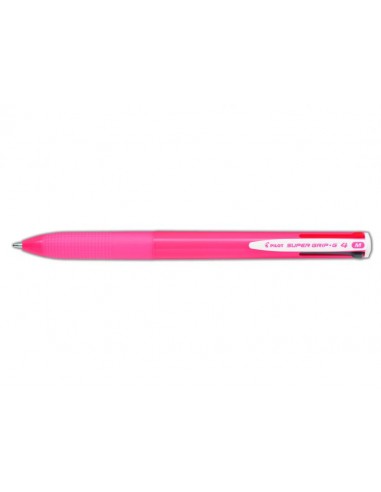Pilot Boligrafo de Bola Retractil Super Grip G4 - 4 Colores - Punta 1.0mm - Trazo 0.27mm - Cuerpo Rosa