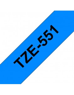 Brother TZe551 Cinta Laminada Generica de Etiquetas - Texto negro sobre fondo azul - Ancho 24mm x 8 metros