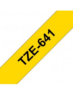 Brother TZe641 Cinta Laminada Generica de Etiquetas - Texto negro sobre fondo amarillo - Ancho 18mm x 8 metros