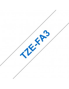 Brother TZeFA3 Cinta Textil Generica de Etiquetas - Texto azul sobre fondo blanco - Ancho 12mm x 3 metros