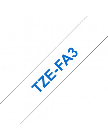 Brother TZeFA3 Cinta Textil Generica de Etiquetas - Texto azul sobre fondo blanco - Ancho 12mm x 3 metros
