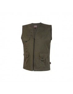 Upower Chica Chaleco Multibolsillos de Algodon Elastico - Talla 4XL - Ligero-Cierre Cremallera-Espacio Personalizacion
