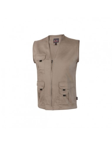Upower Chica Chaleco Multibolsillos Algodon Elastico - Talla 5XL - Cierre Cremallera Frontal-Bolsillos Multifuncionales con