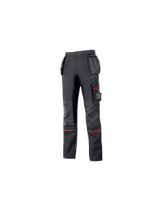Upower Race Pantalon - Talla 56 - Multiples Bolsillos Desmontables-Refuerzos en Cordura-Detalles Reflectantes-Proteccion
