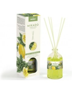 Prady Ambientador Mikado Limon y Hierbabuena - Frasco de Cristal 100 ml y Varitas Difusoras