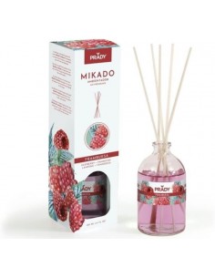 Prady Ambientador Mikado Frambuesa - Frasco de Cristal 100 ml y Varitas Difusoras