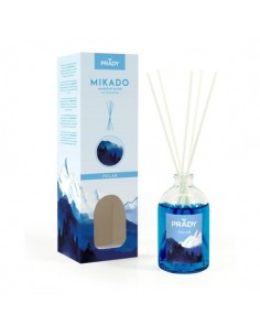 Prady Ambientador Mikado Polar - Frasco de Cristal 100 ml y Varitas Difusoras