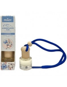Prady Ambientador Coche Algodon - Frasco de Cristal 6 ml y Cuerda para Espejo Retrovisor