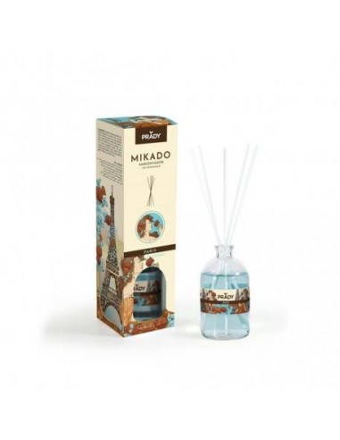 Prady Ambientador Mikado Paris Rose & Patchouli - Frasco de Cristal 100 ml y Varitas Difusoras