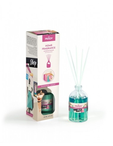 Prady Ambientador Mikado Fashion Shop - Frasco de Cristal 100 ml y Varitas Difusoras