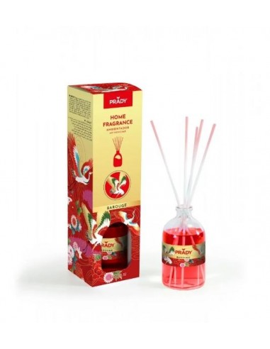 Prady Ambientador Mikado Barouge - Frasco de Cristal 100 ml y Varitas Difusoras