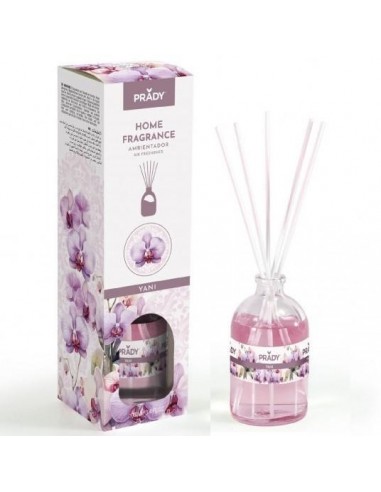 Prady Ambientador Mikado Yani - Frasco de Cristal 100 ml y Varitas Difusoras