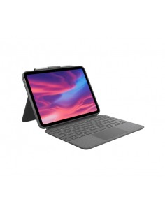 Logitech Combo Touch Funda con Teclado Retroiluminado Inalambrico para iPad (Gen 10 y A16) - Trackpad - Escritura