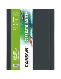 Canson Graduate Dibujo Cuaderno con 52 Hojas - 27.9x35.6cm - 160g - Grano Fino - Color Blanco