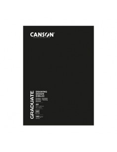 Canson Graduate Dibujo y Esbozo Cuaderno Grapado con 20 Hojas A4 - 140g - Grano Fino - Color Blanco
