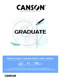 Canson Graduate Vegetal Bloc Encolado de 40 Hojas A3 - 75g - Color Blanco