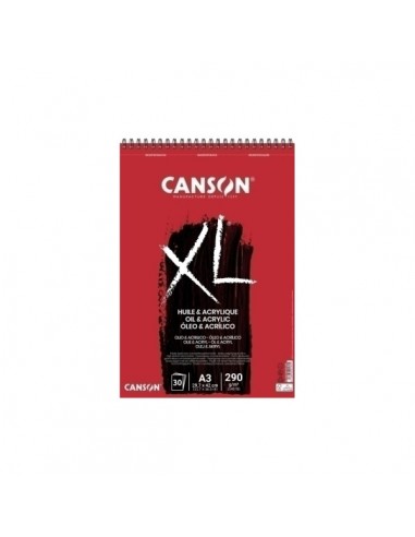 Canson XL Oleo & Acrilico Album Espiral de 30 Hojas A3 - 290g - Grano Fino - Color Blanco