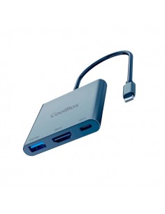 CoolBox MiniDock C31 USB-C - 1x HDMI 4K-1x USB 3.2 Gen1-1x USB-C PD - Compatible con PC-MAC y Consolas - Aluminio - Color
