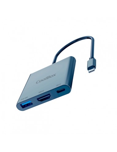 CoolBox MiniDock C31 USB-C - 1x HDMI 4K-1x USB 3.2 Gen1-1x USB-C PD - Compatible con PC-MAC y Consolas - Aluminio - Color