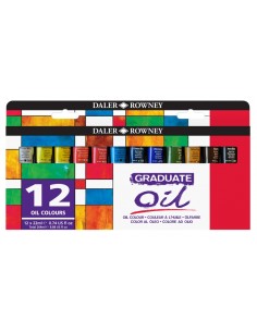 Daler Rowney Graduate Pack de 12 Pinturas al Oleo - Tubos de Aluminio - 22ml - Colores Surtidos
