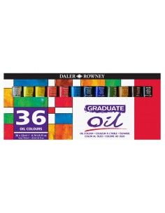 Daler Rowney Graduate Pack de 36 Pinturas al Oleo - Tubos de Aluminio - 22ml - Colores Surtidos