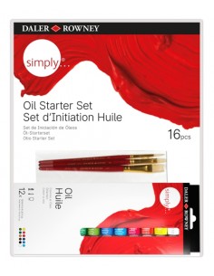 Daler Rowney Simply Pack de 16 Piezas - Pinturas al Oleo - Set de Iniciacion - Colores Surtidos