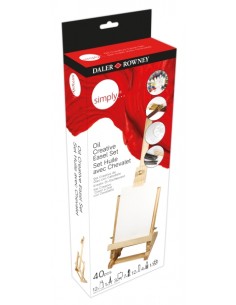 Daler Rowney Simply Creativo Pack de 40 Piezas - PÃ¬ntura al Oleo - Caballete - Colores Surtidos