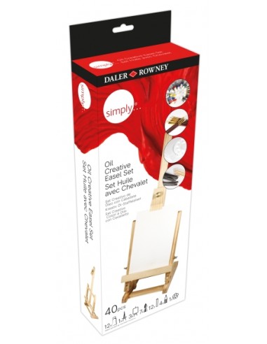 Daler Rowney Simply Creativo Pack de 40 Piezas - PÃ¬ntura al Oleo - Caballete - Colores Surtidos
