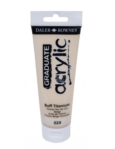 Daler Rowney Graduate Pintura Acrilica - Tubo de Plastico - 120ml - Color Titanio Buff