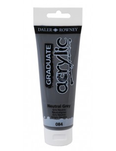 Daler Rowney Graduate Pintura Acrilica - Tubo de Plastico - 120ml - Color Gris Neutro